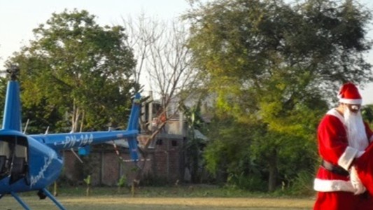 Brasil: disfrazado de Papá Noel robó un helicóptero