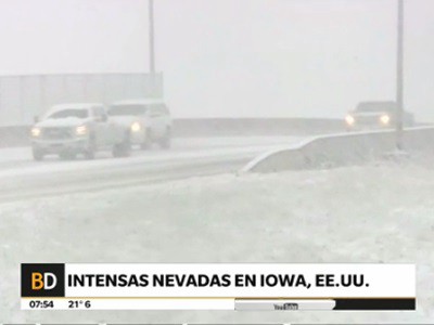 Intensas nevadas en estados del norte de Estados Unidos
