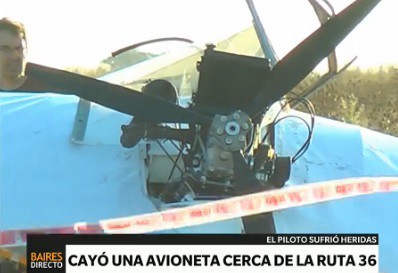 Cayó con su avioneta y logró sobrevivir