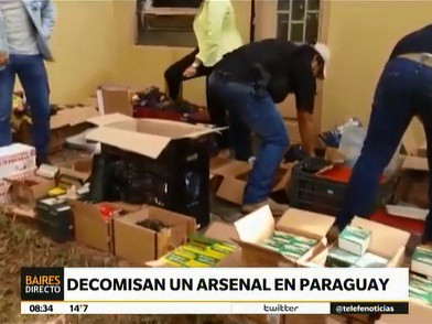 Decomisan un arsenal de guerra en Paraguay