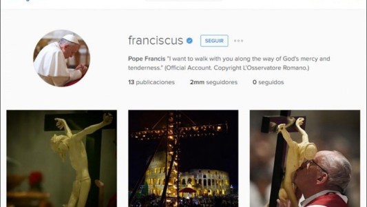 El Papa Francisco ya superó los 2 millones de seguidores en Instagram