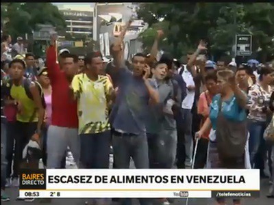 Protestas por la escasez de alimentos en Venezuela