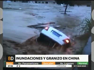 Inundaciones y granizo en China