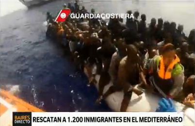 Rescatan a 1200 inmigrantes en el Mediterráneo