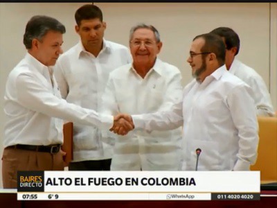 Gobierno y guerrilla colombiano anunciaron un acuerdo de alto el fuego