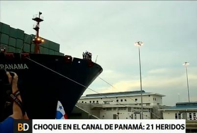 Un choque en el Canal de Panamá dejó 21 heridos