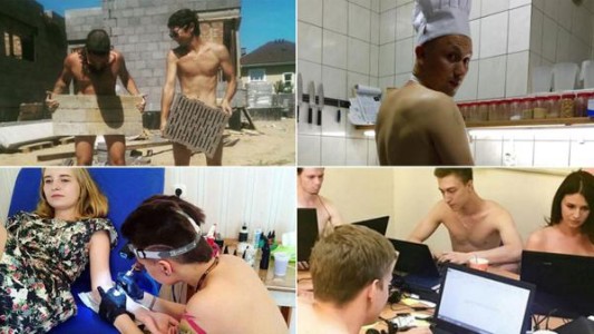 Los bielorrusos trabajaron desnudos por "orden" del gobierno de ese país