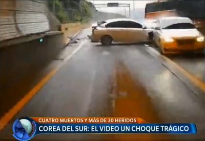 Impresionante choque en Corea del Sur