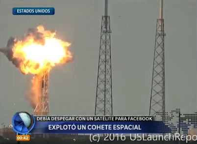 Explotó un cohete espacial que transportaba un satélite para Facebook
