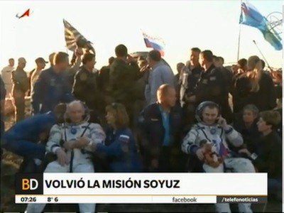 Finalizó la misión Soyuz y regresaron la nave con tres astronautas