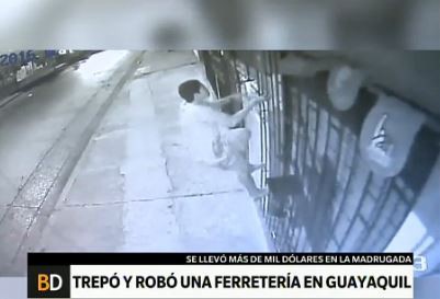 Trepó, robó, lo filmaron pero no pudieron atraparlo