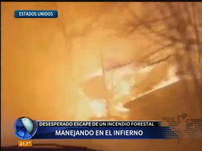 Escape en medio de un incendio forestal