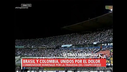 Conmovedor homenaje por la tragedia de Tragedia de Chapecoense