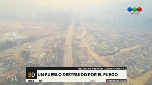 Santa Olga, un pueblo devastado por el fuego en Chile