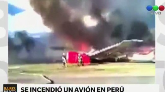Video: un avión se incendió tras despistarse en el aterrizaje