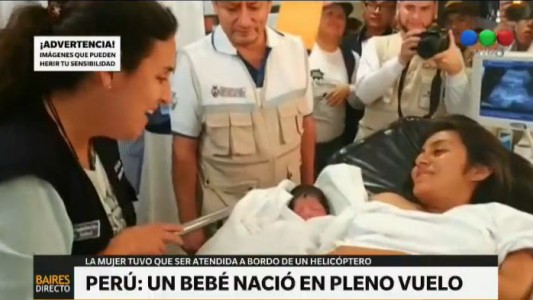 Perú: una beba nació a bordo de un helicóptero