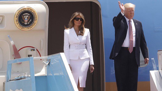 Donald Trump llegó a Tel Aviv para su primera visita a Israel y Palestina