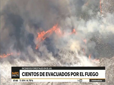 Cientos de evacuados por el fuego en los Estados Unidos