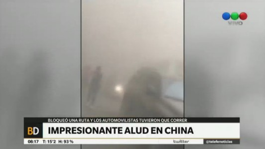 Impresionante alud en China
