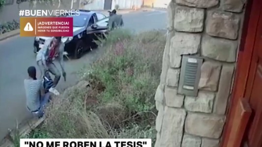 Mujer se defendió de un violento robo para que no le saquen la tesis