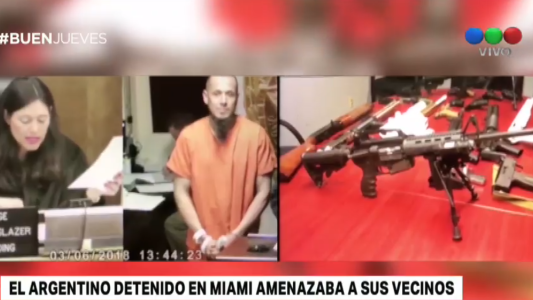 El argentino detenido en Miami con un arsenal amenazaba a sus vecinos