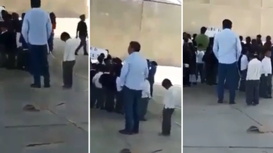 Video indignante: un maestro de primaria ató a un nene durante un acto escolar