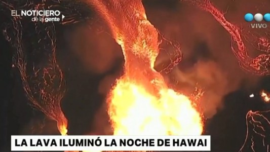 La lava del volcán iluminó la noche de Hawai