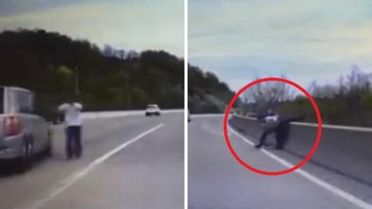 Video: el policía que corrió y salvó a un hombre que intentaba quitarse la vida