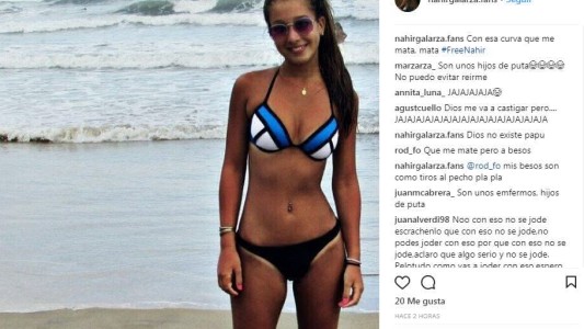 Polémica en las redes sociales por los "club de fans" de Nahir Galarza en Instagram