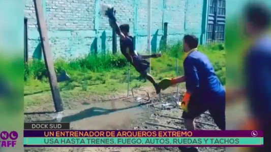 El curioso entrenamiento de los arqueros de Dock Sud