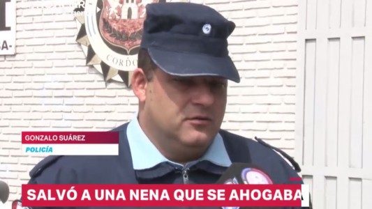 Policía héroe: salvó a una nena que se ahogaba