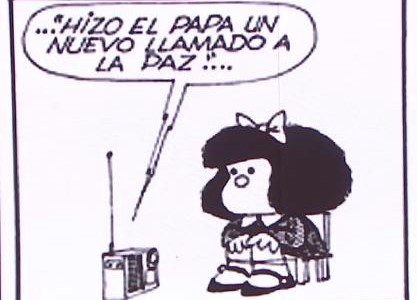 Mafalda: "Otra vez el Papa hizo un llamado a la paz"