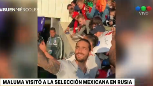 Maluma visitó a la selección mexicana en Rusia