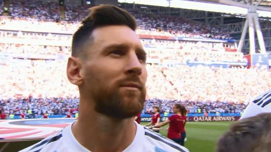 La sonrisa y el orgullo de Lionel Messi mientras sonaba el himno argentino en Kazán