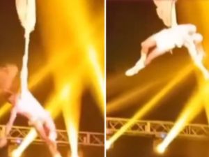 Brutal caída de un acróbata en un circo de San Luis