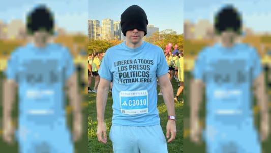 Nahuel Gallo pidió por los presos políticos en Venezuela tras correr en Buenos Aires