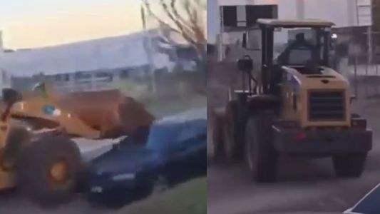 Entre Ríos: manejó alcoholizado una retroexcavadora y chocó a siete autos