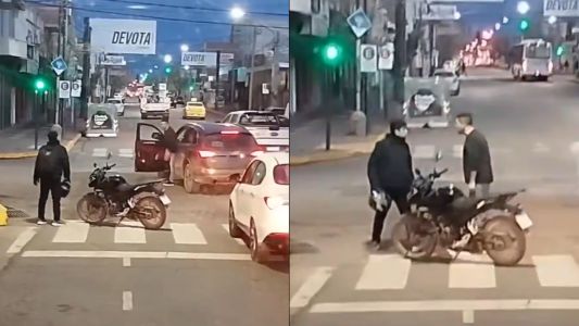 Insólito desenlace en una pelea de tránsito: bajó a discutir, se olvidó de poner el freno de mano y chocó