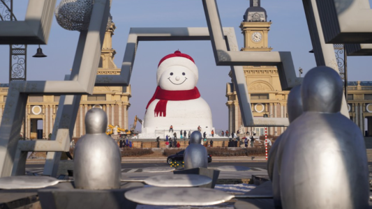 China finalizó la construcción del muñeco de nieve más grande del mundo