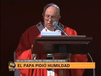 El Papa pidió "humildad" a los cristianos en el domingo de Ramos