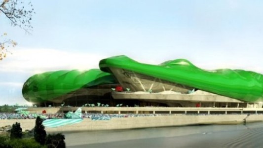 Construyen un estadio con forma de cocodrilo en Turquía