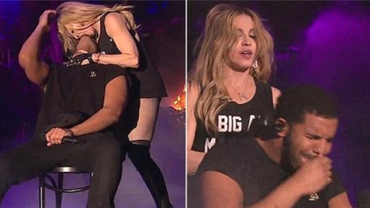 El polémico beso de Madonna que no le gustó al rapero Drake