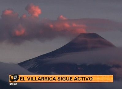 El volcán Villarrica sigue activo