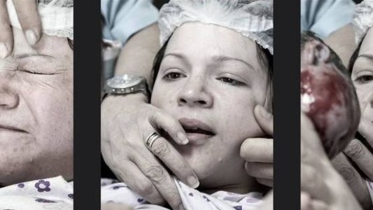 "Amor a primera vista": las emociones de una parturienta, en fotos