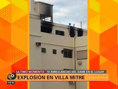 Un herido grave por explosión en un edificio de Villa Mitre