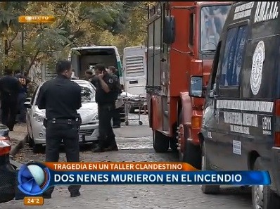 Dos nenes murieron en un taller clandestino de Floresta que se incendió