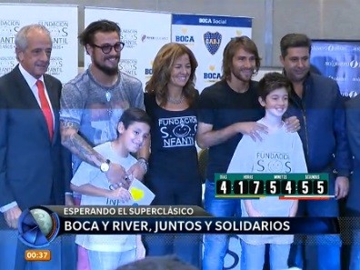 River y Boca, antes del superclásico, juntos y solidarios