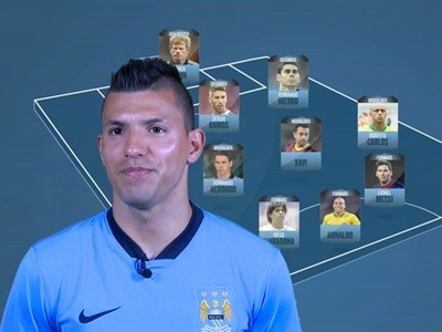 En su equipo ideal de todos los tiempos, Agüero pone juntos a Diego y Messi