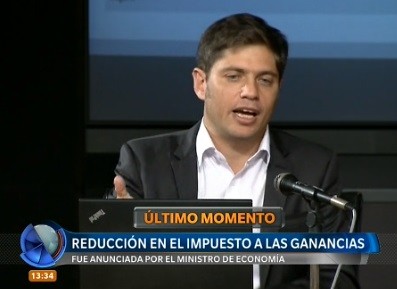 Kicillof anunció reducción en ganancias para quienes ganan menos de 25.000 pesos