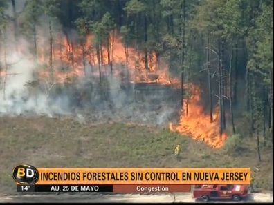 Fuertes incendios forestales en Nueva Jersey